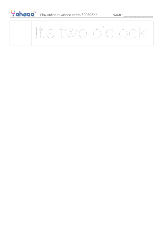 Picture and word rows worksheet for WHAT TIME IS IT?