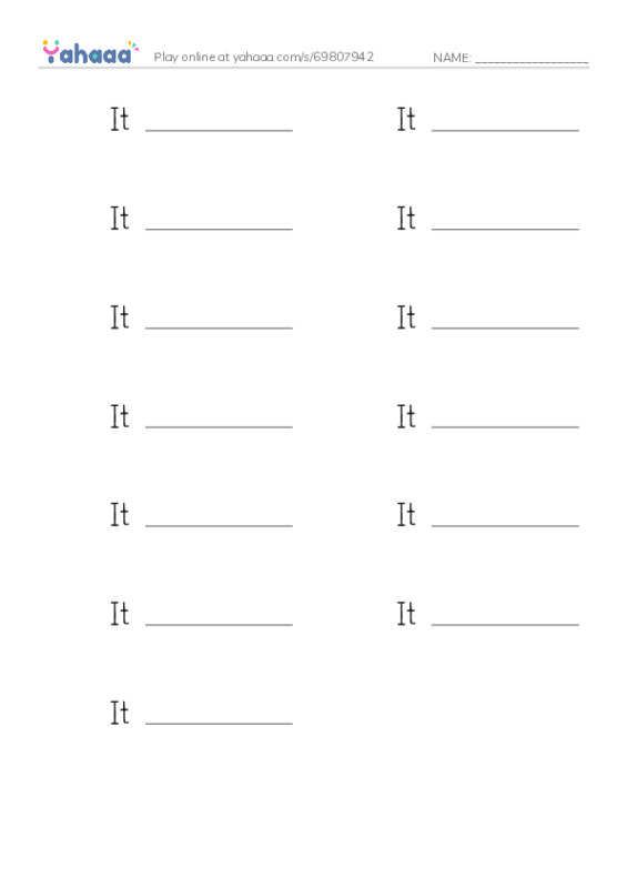 Write the word rows worksheet for WHAT TIME IS IT?