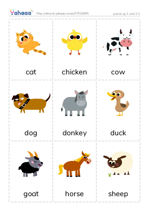 Picture flashcards worksheet for power up 1 unit 3-1