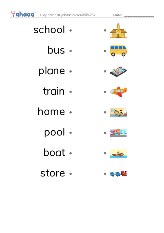 Draw a line to match worksheet for he runs
