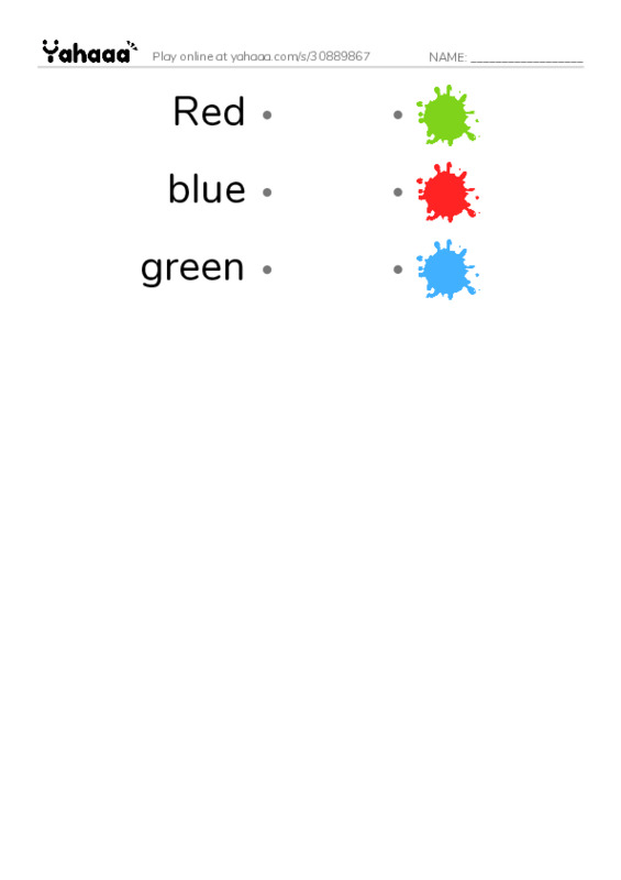 Draw a line to match worksheet for Colore