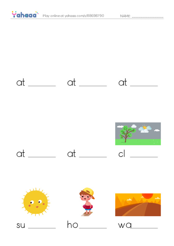 Finish the word worksheet for LET'S PRACTICE!