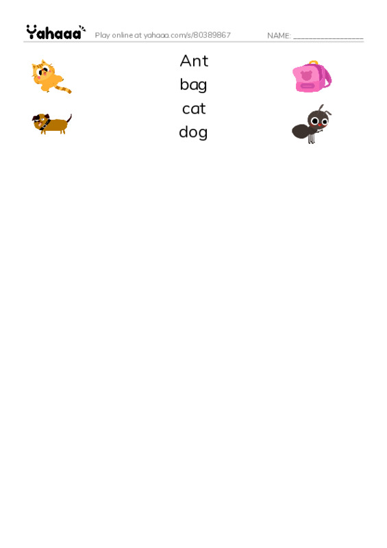 Match both sides worksheet for Letters