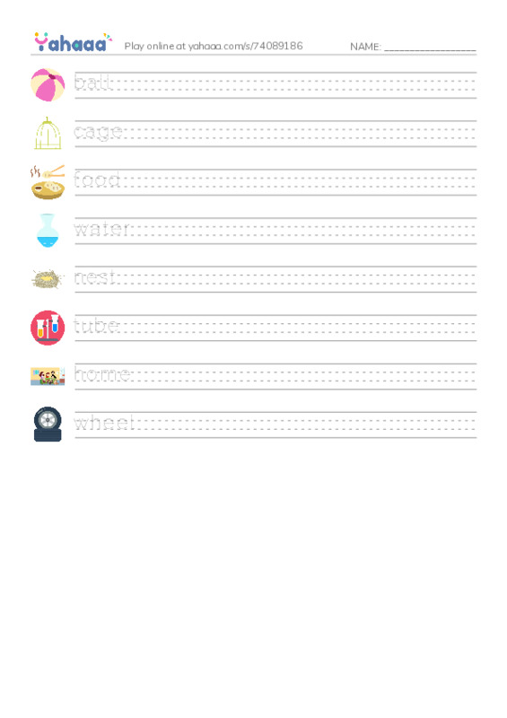 Handwriting lines worksheet for ham