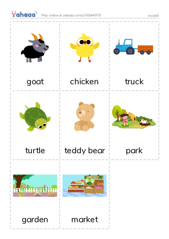 Picture flashcards worksheet for vocab6