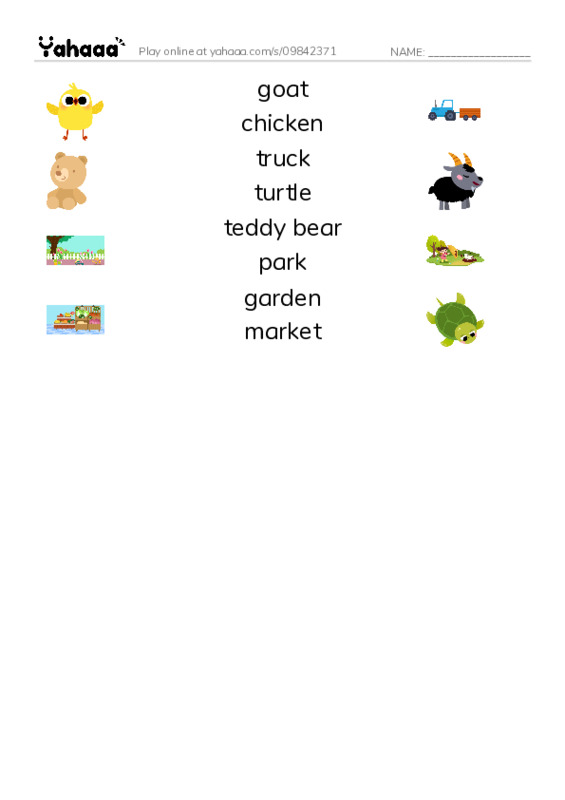 Match both sides worksheet for vocab6