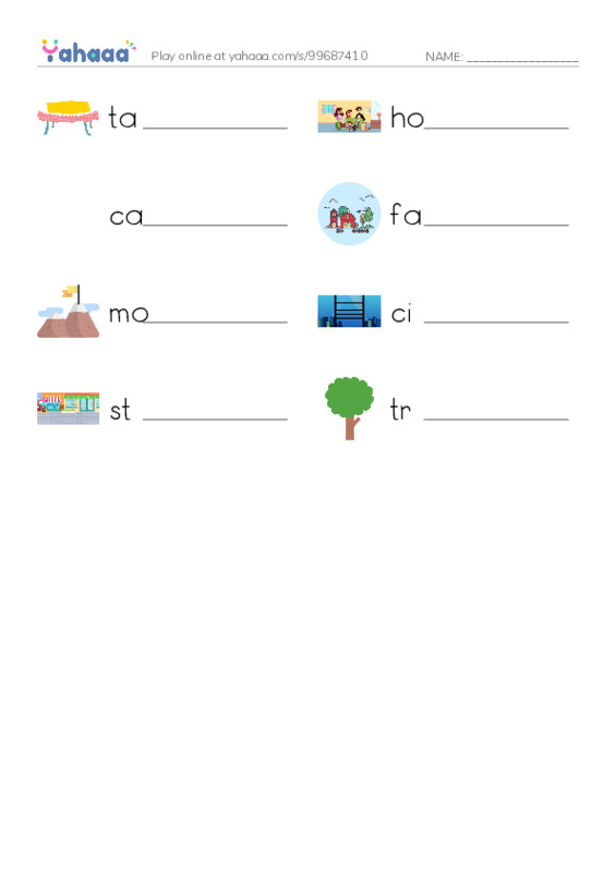 Write the word rows worksheet for bird