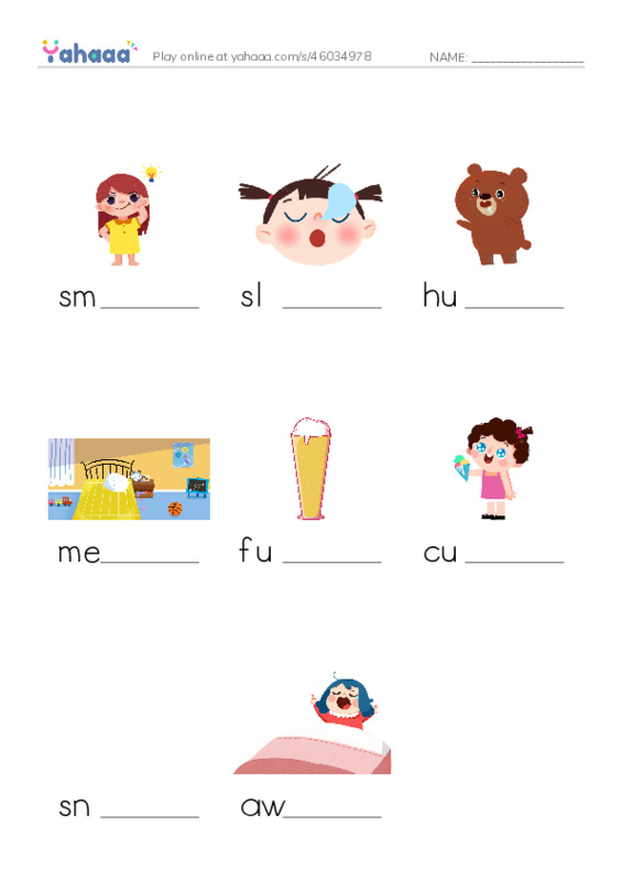 Finish the word worksheet for raccoon