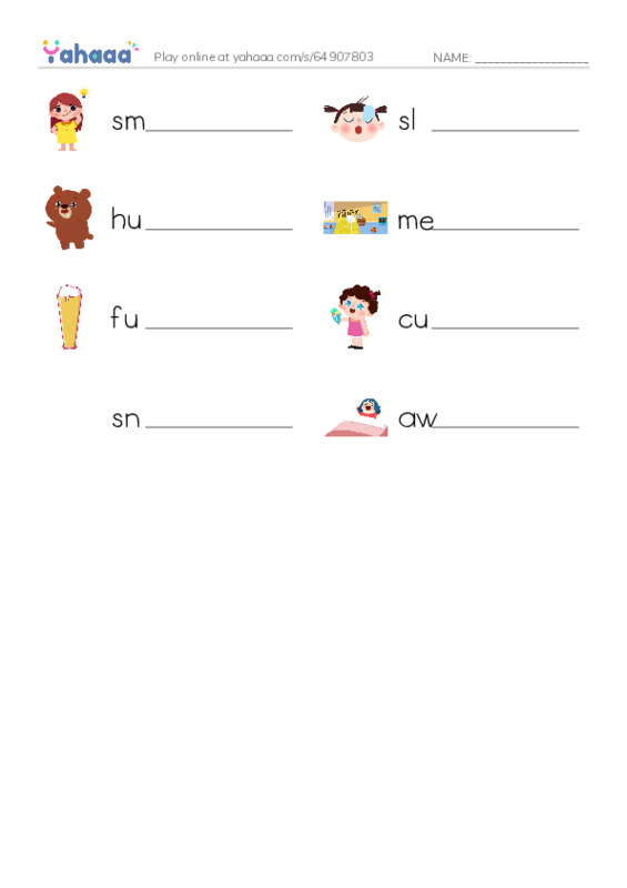 Write the word rows worksheet for raccoon