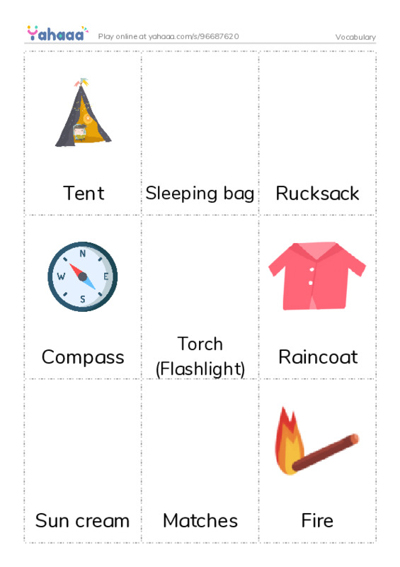 Picture flashcards worksheet for Vocabulary