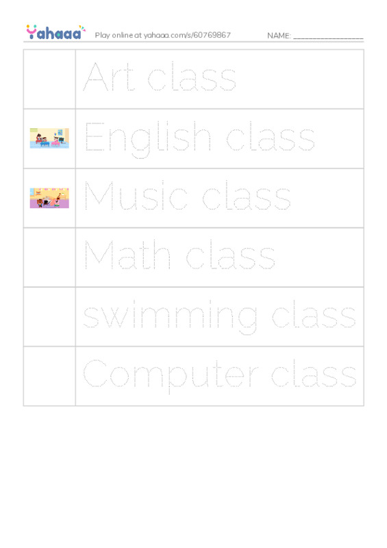 Picture and word rows worksheet for What do you do on...?
