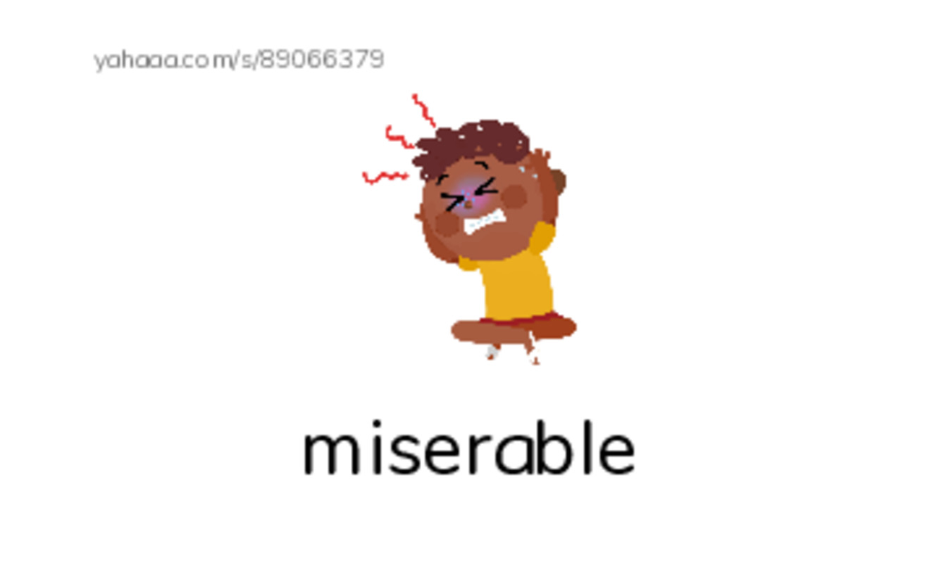 Index cards with pictures worksheet for miserable, chicken pox, captain and 3 more