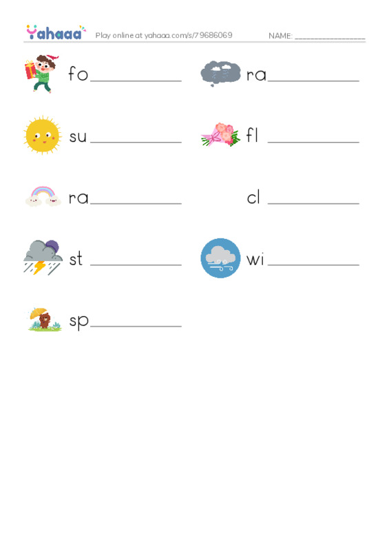 Write the word rows worksheet for spring
