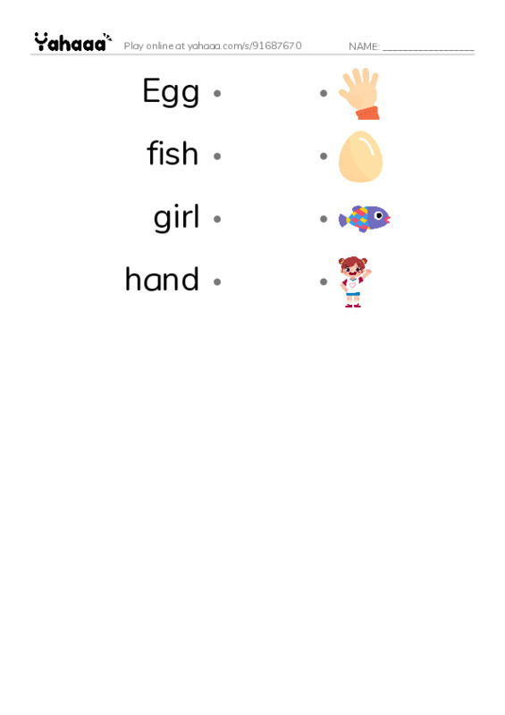 Draw a line to match worksheet for Letters
