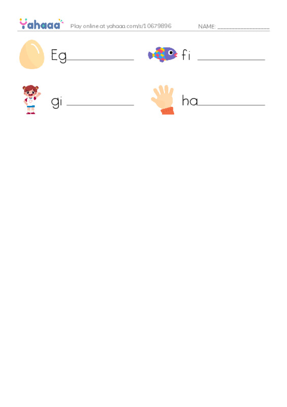 Write the word rows worksheet for Letters
