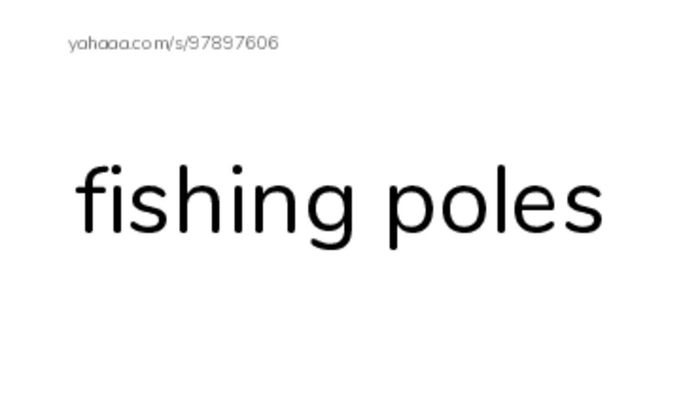 Index cards, words only worksheet for fishing poles, worms, boat and 3 more