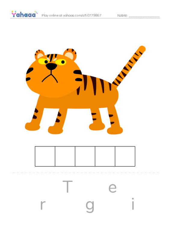 Letter scramble puzzle worksheet for Letter Tt