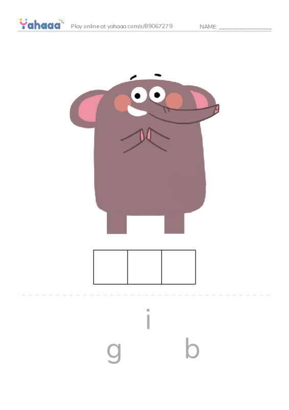 Letter scramble puzzle worksheet for Big