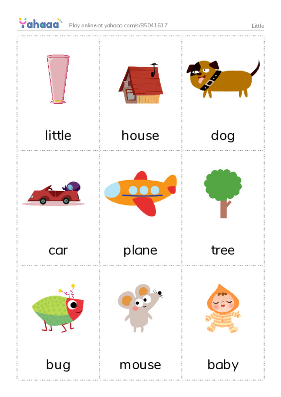 Picture flashcards worksheet for Little