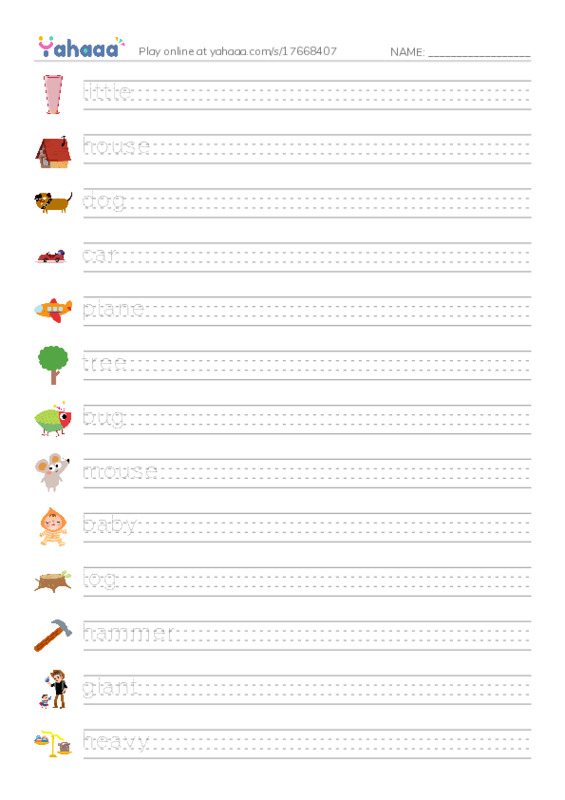 Handwriting lines worksheet for Little