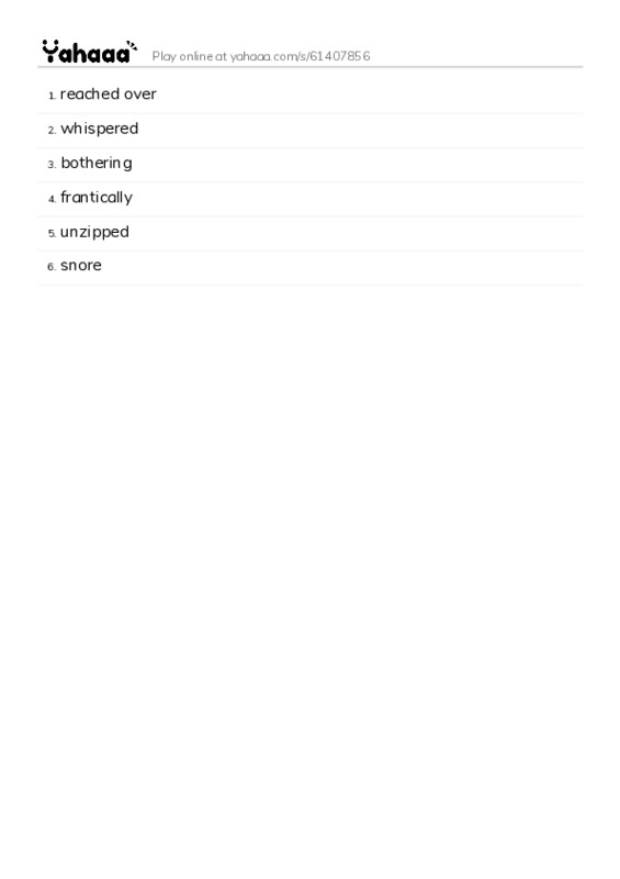 Word list with meanings worksheet for 