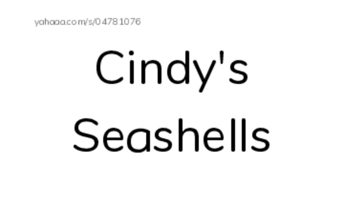 Index cards, words only worksheet for Cindy's Seashells, Sea, I like to walk by the sea and 4 more