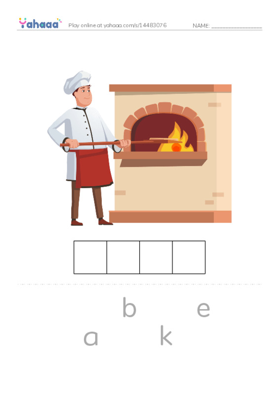 Letter scramble puzzle worksheet for Magies e (a_e)