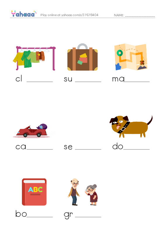 Finish the word worksheet for The Trip