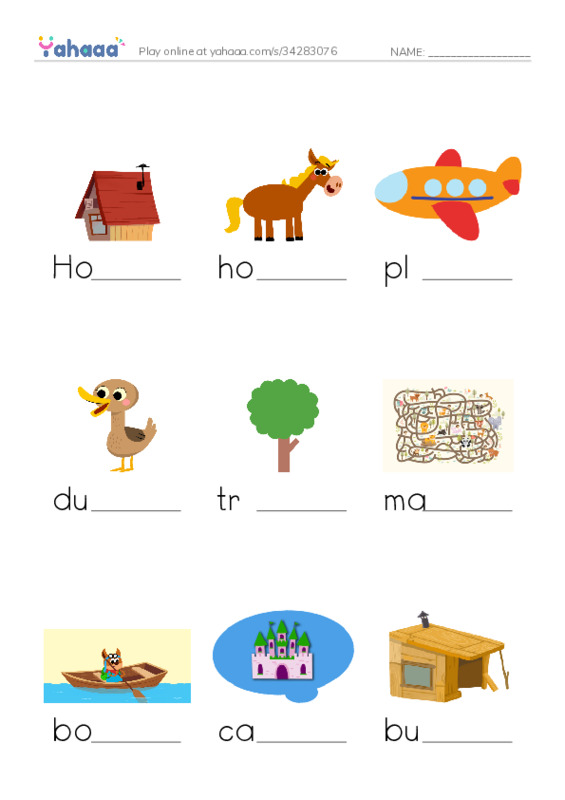 Finish the word worksheet for Building with blocks razkid A 