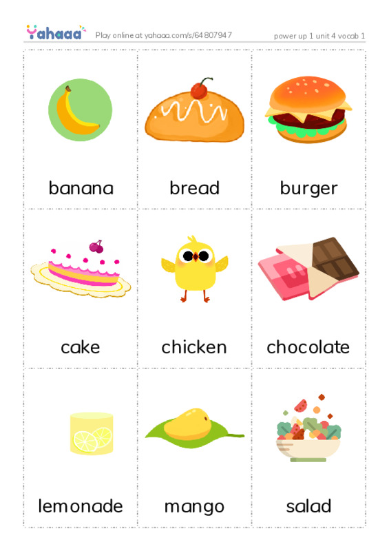 Picture flashcards worksheet for power up 1 unit 4 vocab 1