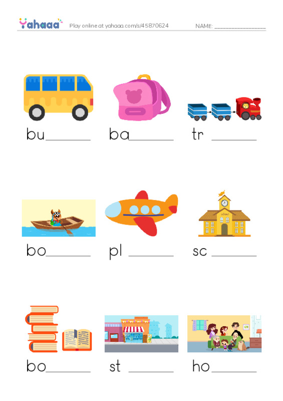 Finish the word worksheet for He Runs