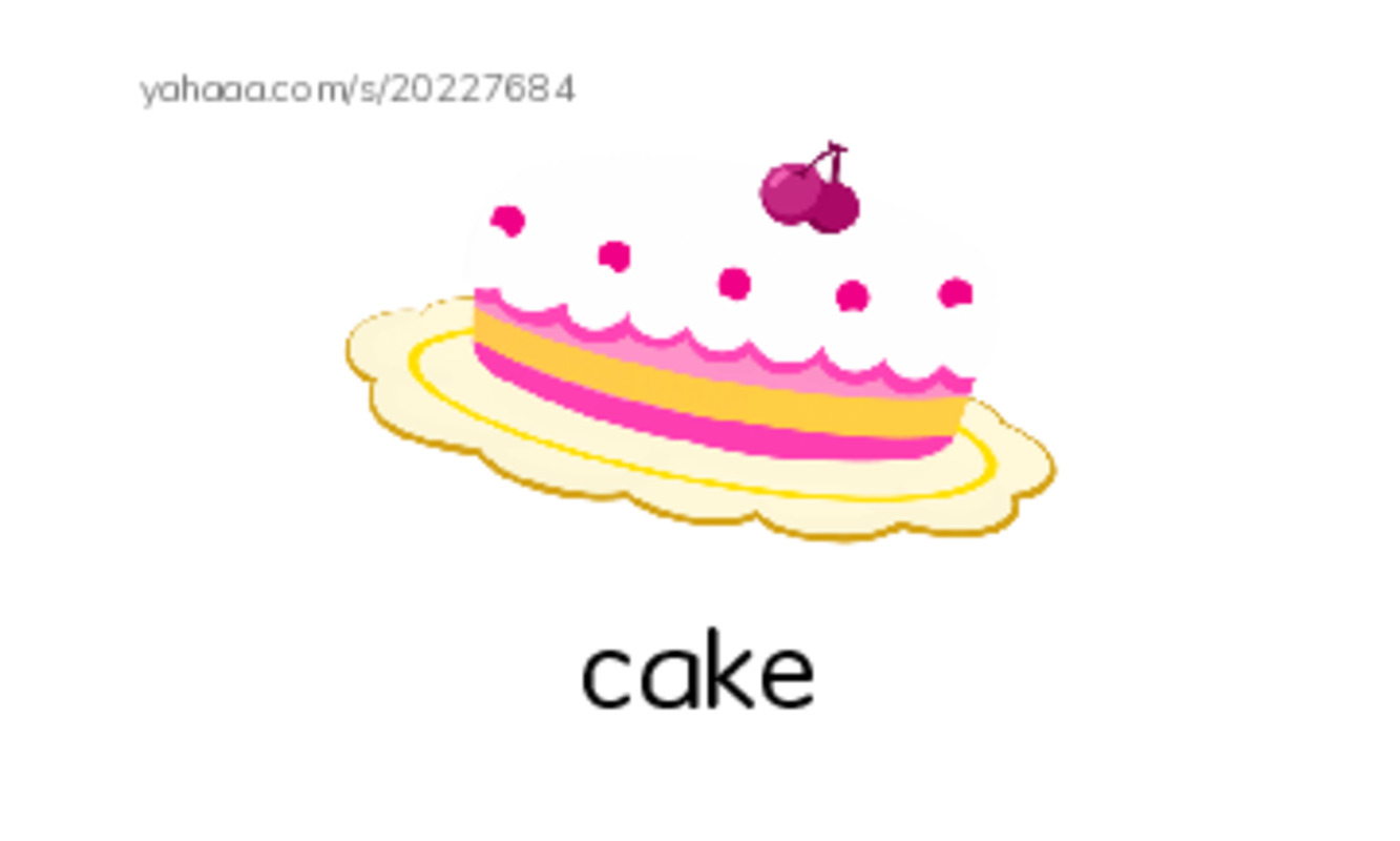 Index cards with pictures worksheet for cake, chicken, chips and 8 more