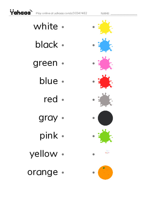 Draw a line to match worksheet for vo