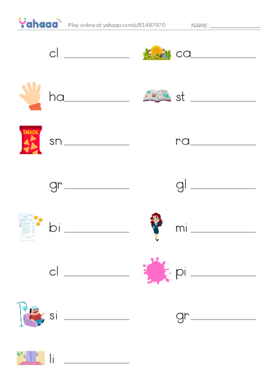 Write the word rows worksheet for spelling 1 / 3rd grade