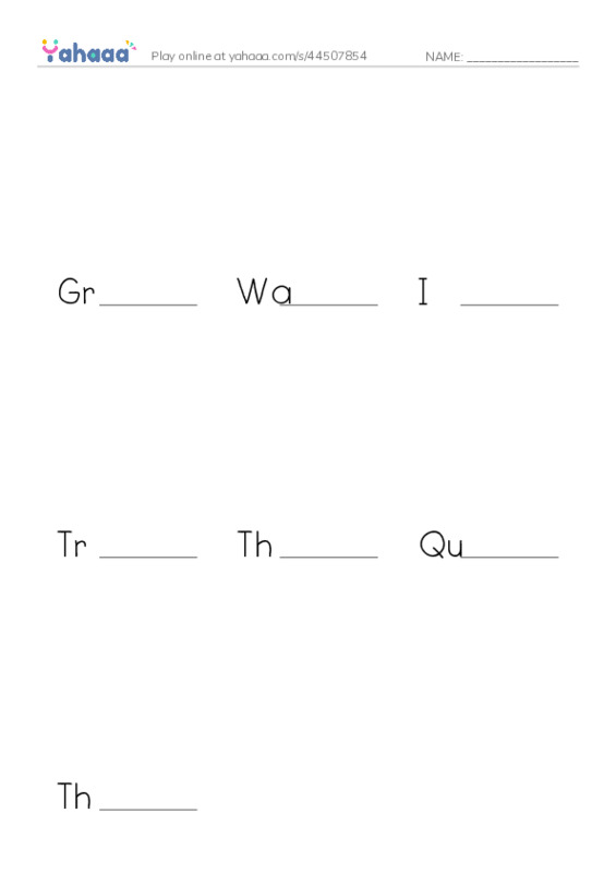 Finish the word worksheet for Grandpa's Favorite Trail