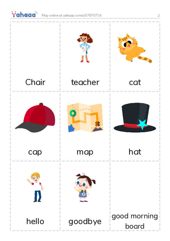 Picture flashcards worksheet for 2