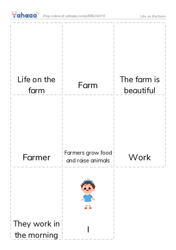 Picture flashcards worksheet for Life on the farm