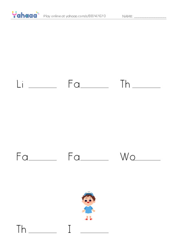 Finish the word worksheet for Life on the farm