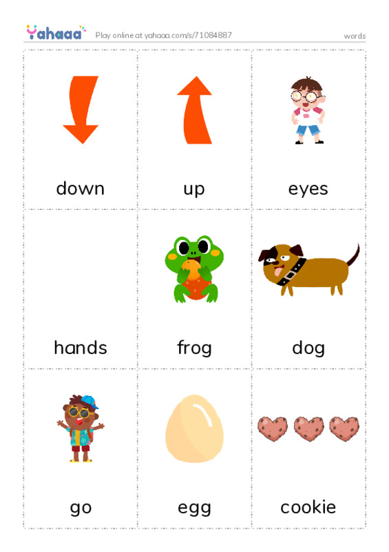 Picture flashcards worksheet for words