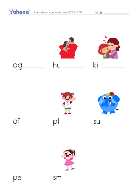 Finish the word worksheet for L1G7A