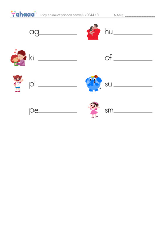 Write the word rows worksheet for L1G7A