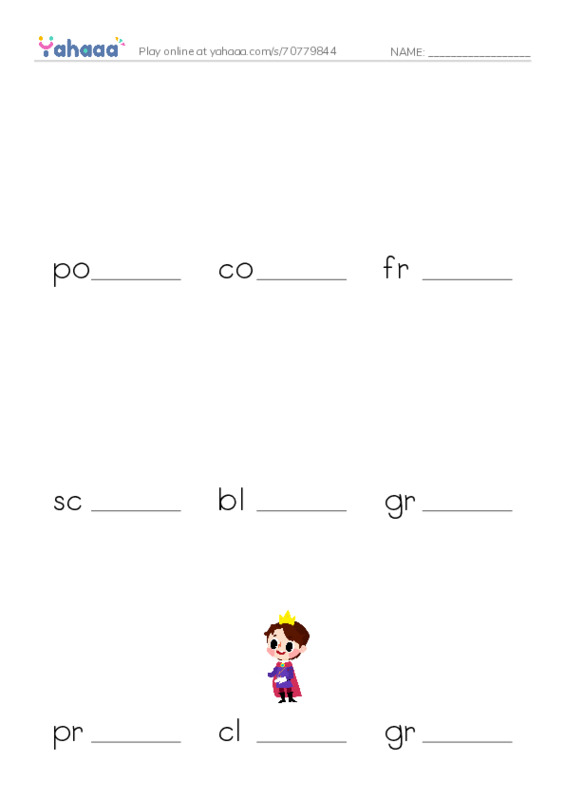 Finish the word worksheet for ETC