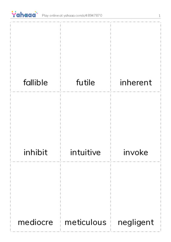 Picture flashcards worksheet for 1