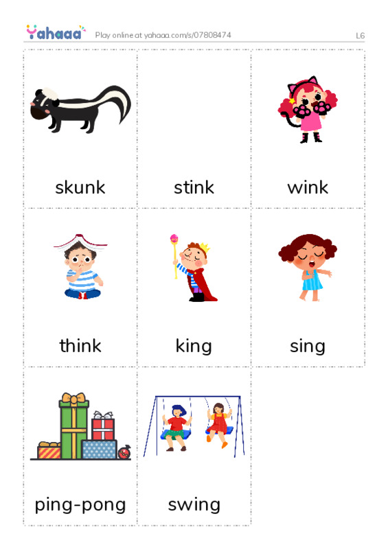 Picture flashcards worksheet for L6