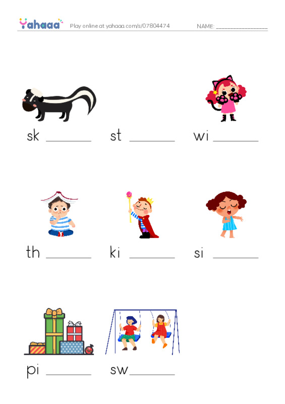 Finish the word worksheet for L6